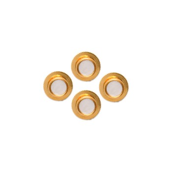 White Round Gold Plated Shirt Studs (Set of 4)