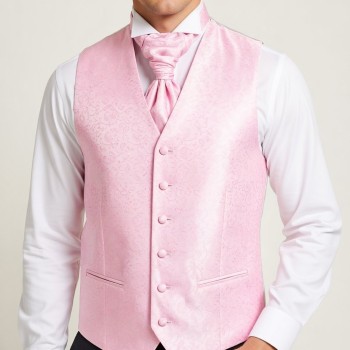 Pink Budding Paisley Wedding Waistcoat #AB-WWA1003/2 ##LS