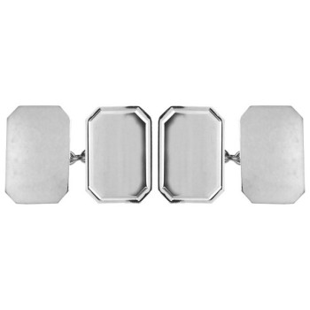 Silver Lined Edge Sterling Silver Cufflinks #75-8209