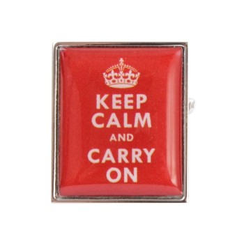 Red Keep Calm and Carry On Cufflinks #90-1541