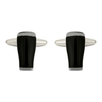 Silver Pint Beer Glass Rhodium Plated Cufflinks #90-1078