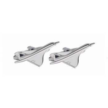 Silver Concorde Rhodium Plated Cufflinks #90-1117