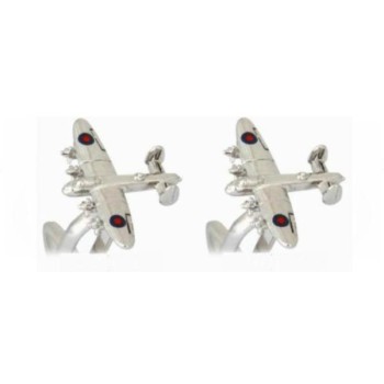 Silver Lancaster Bomber Rhodium Plated Cufflinks #90-1365 ##DAL-LS