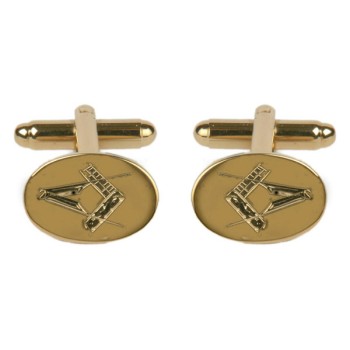 Silver Masonic Rhodium Plated Cufflinks #90-1383