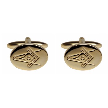 Gold Masonic Gold Plated Cufflinks #90-1386