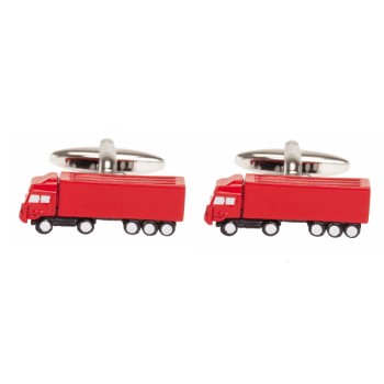 Red Lorry Rhodium Plated Cufflinks #90-1469# #Discontinued ##DAL-LS