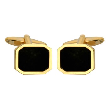 Gold Onyx Cufflinks #90-1506 ##DAL-LS