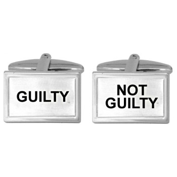 Silver Guilty Not Guilty Cufflinks #90-222