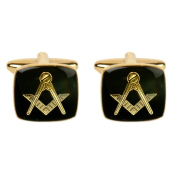 Black Masonic Cushion Cufflinks #90-2827