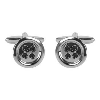 Silver Button Cufflinks #90-4035