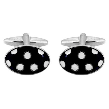 White Dots Cufflinks #90-4041