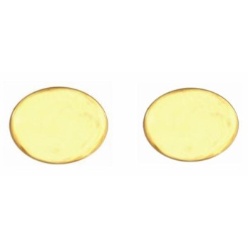 Gold Large Oval Gold Plated Cufflinks #90-7021