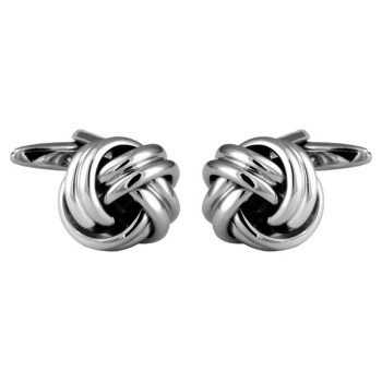 Silver Knot Rhodium Plated Cufflinks #90-9034 ##DAL-LS