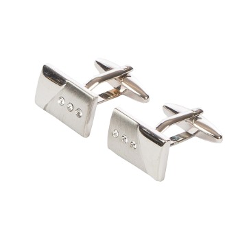 Rectangular 3 Crystal Cufflinks ##DAL-LS