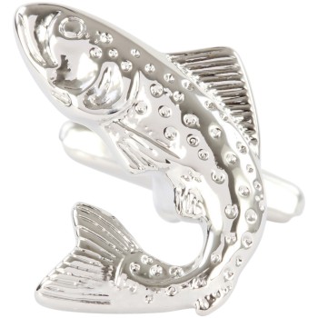 Silver Fish Salmon Cufflinks #90-1509