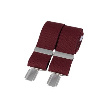 Burgundy Silver Clip Braces #BR-008 ##DAL-LS