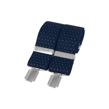Navy Blue Pin Dot Braces #BR-016