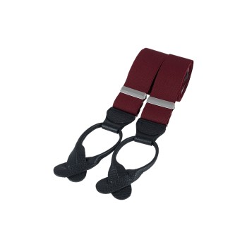 Burgundy Rolled Leather Braces #BR-031
