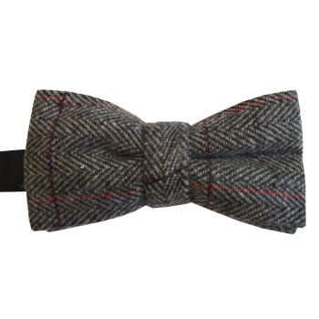 Grey Herringbone Tweed Bow Tie #BWW112/1 ##LS