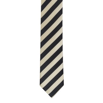 Grey and White Stripe Slim Tie #C131/5 ##LS