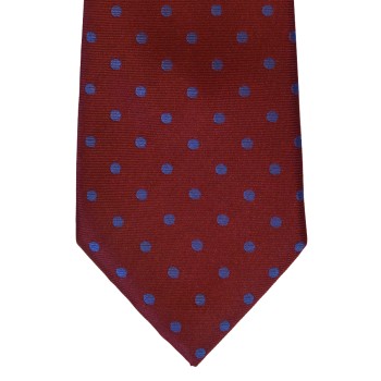 Wine Blue Spot Woven Tie #F1449/10 ##LS