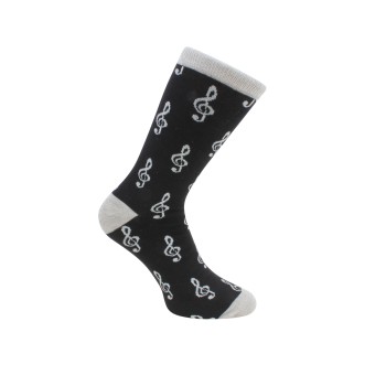 Black Treble Clef Socks #S-05 ##DAL-LS