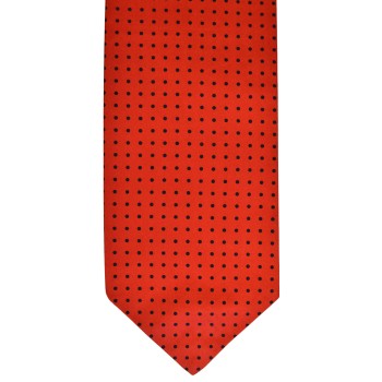 Red Black Spot Self Tie Silk Cravat #WCR5032/8 