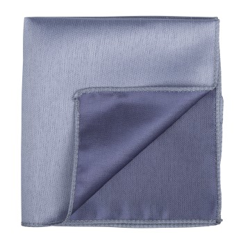 Mid Silver Shantung Pocket Square #AB-TPH1005/6 ##LS2