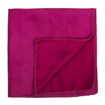 Rose Red Suede Pocket Square #AB-TPH1006/5 ##LS
