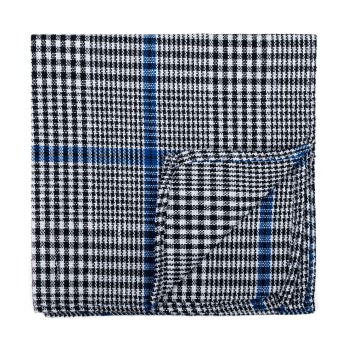 Licorice Black Check Pocket Square #AB-TPH1007/1 ##LS2