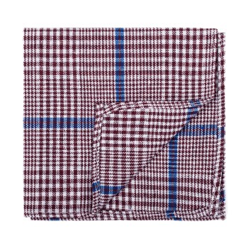 Burgundy Check Pocket Square #AB-TPH1007/3