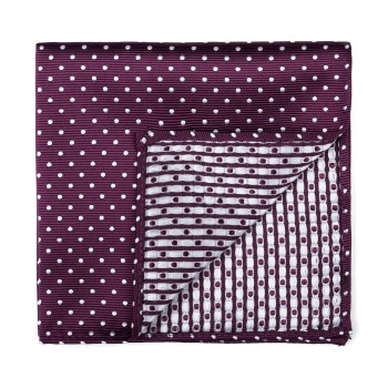Wine Polka Dot Pocket Square #AB-TPH1018/3 ##LS
