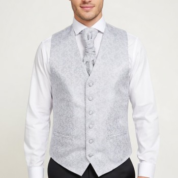 Silver Budding Paisley Waistcoat #AB-WWA1003/8 ##LS