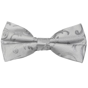 Silver Swirl Leaf Wedding Bow Tie #AB-BB1000/10 ##LS2