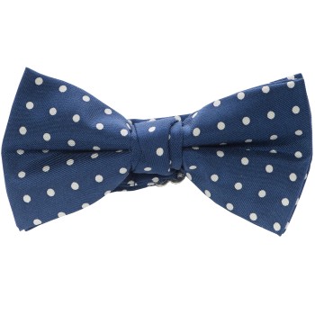 Navy with White Polka Dot Silk Bow Tie #B5032/2 ##LS