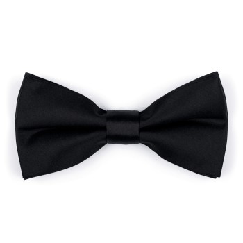 Plain Black Onyx Satin Bow Tie #AB-BB1009/8 ##LS2