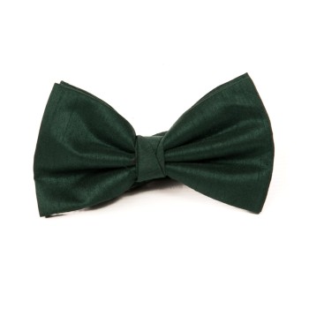 Bottle Green Shantung Bow Tie #BB1864/5