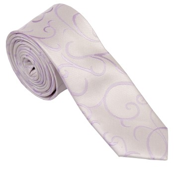 Lilac Modern Scroll Slim Wedding Tie #AB-C1002/1 ##LS2