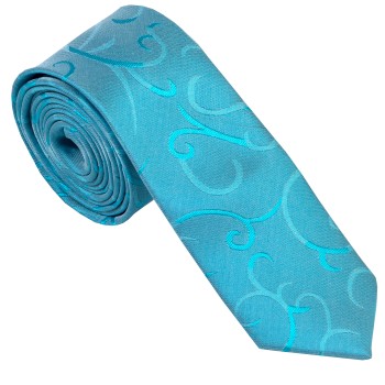Turquoise Modern Scroll Slim Wedding Tie #AB-C1002/2 