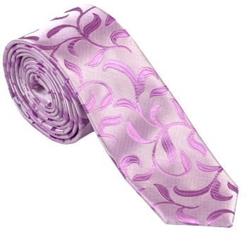 Lilac Vintage Vine Slim Wedding Tie #AB-C1004/1 ##LS2