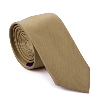 Plain Bronze Straw Slim Satin Tie #AB-C1009/12