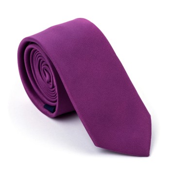 Plain Red Violet Slim Satin Tie #AB-C1009/16 ##LS2