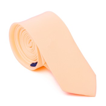 Plain Peach Flax Slim Satin Tie #AB-C1009/18 ##LS2