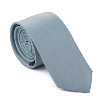 Plain Silver Pumice Stone Slim Tie #AB-C1009/20 ##LS2
