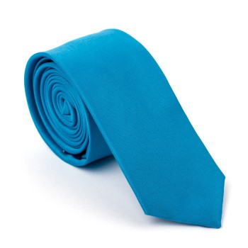 Plain Teal Capri Slim Satin Tie #AB-C1009/38 ##LS2