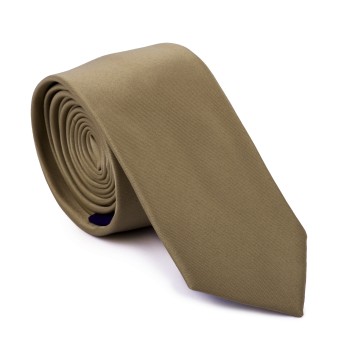 Plain Bronze Prairie Sand Slim Tie #AB-C1009/39 ##LS2