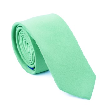 Plain Shadow Lime Slim Satin Tie #AB-C1009/41 ##LS2