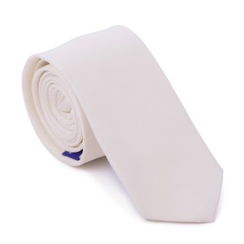 Plain Pearled Ivory Slim Tie #AB-C1009/43