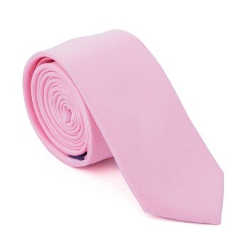Plain Creole Pink Slim Satin Tie #AB-C1009/6 ##LS2