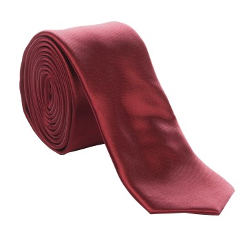 Wine Slim Satin Tie #C1884/6 ##LS